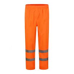 AYKRM Regenhose Fahrrad Warnschutz Regen-Latzhose, warnregenhose orange Arbeitshose Regenhosen für Herren von AYKRM