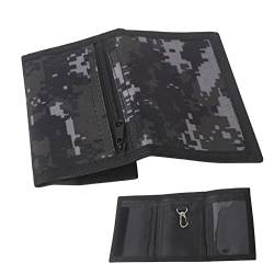 AYNKH Schlanke Camouflage-Geldbörse, dreifach gefaltete Münzbörse mit Reißverschluss, mehrere Taschen mit Metallhaken für Männer und Kinder, camouflage, Einheitsgröße, Casual von AYNKH