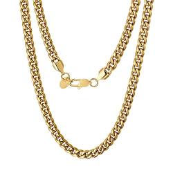 KRKC&CO 6mm Panzerkette 18K Gold/Weißgold Edelstahl Herren Kette Cuban Link Chains Hip Hop Halskette Nickelfrei für Herren Damen Jungen (18k Gold, 50) von AYOUYA