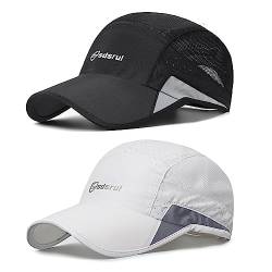 AYPOW Basecap Damen Herren, 2 StüCk Atmungsaktive Sport DüNn Mesh Sommer Kappe, Verstellbar Schnelltrocknend Leichte Sonnenschutz Baseball Cap FüR Outdoor Running Tennis Golf Reisen von AYPOW