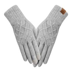 AYPOW Winter Thermo Strickhandschuhe Damen, Modische Slouchy Touchscreen Handschuhe mit Fleece Futter, Warm Dehnbare Handschuhe, Tägliche Outdoor Aktivitäten Winterhandschuhe, Geschenk Frauen Damen von AYPOW