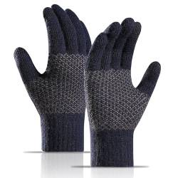 AYPOW Winter Thermo Strickhandschuhe Herren, Modische Slouchy Touchscreen Handschuhe mit Fleece Futter, Warm Dehnbare Handschuhe, Tägliche Outdoor Aktivitäten Winterhandschuhe, Geschenk für Männer von AYPOW