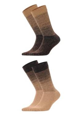 Alpaka Socken 2 Paar Herren & Damen - aus Alpakawolle - Premium Qualität Natur Thermosocken - Atmungsaktiv - Hält warm, beige, 6-8 von AYTUĞ