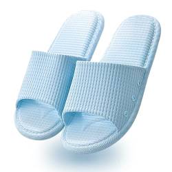 AYYDMY Bequeme Badeschuhe, rutschfeste Schnell Trocknende Hausschuhe für Damen Herren, Weiche Plattform-Kissen Sandalen für Wohnzimmer, Pool, Strand, SPA, Drinnen und Draußen (Blau,36/37EU) von AYYDMY