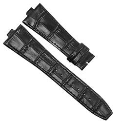 AZANU Echtes Leder -Uhrband für Vacheron Konstantin ÜBERSEE Serie 450 0V 5500V P47040 Edelstahlschnalle 25 * 8 mm Männer Uhrengurt (Color : Black-No buckle, Size : 25-8mm) von AZANU
