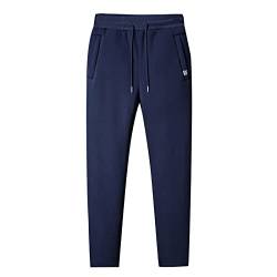 Cargohose Herren, Winterhose Herren Herren Lange Hosenhosen Herren Hosen Herren Thermal Fleece Sweatpants Plüsch Verdickung Baumwolle gepolsterte Hosen Freizeithosen Knack Po Leggings (Blau,6XL) von AZILAB