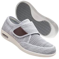 AZMAHT Herren Diabetiker Wanderschuhe Ödem-Schuhe für Geschwollene Füße Fußgewölbe Unterstützung Orthopädische Sneaker Atmungsaktive und Bequeme Schuhe,Light Gray,43.5 EU von AZMAHT