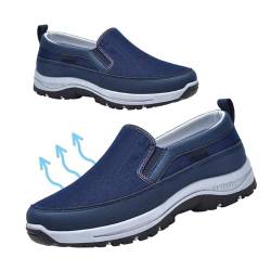 AZMAHT Herren Freizeitschuhe Herren Sneaker ohne schnürsenkel Hallenschuhe Herren Schuhe zum reinschlüpfen Herren Bequeme Schuhe atmungsaktive Schuhe Herren,Blau,45/275mm von AZMAHT