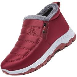 AZMAHT Herren Schuhe Extra Weit Winterstiefel Herren Gefüttert Winterschuhe Wasserdicht Warme Wanderschuhe Winter Trekkingschuhe rutschfest Winter Boots,Women's red,41/255mm von AZMAHT