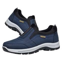 AZMAHT Schuhe Herren Winter orthopädische Schuhe Herren Freizeitschuhe Herren Winterschuhe Herren wasserdicht gesundheits Schuhe Herren Herren Winterschuhe,Blau,42/260mm von AZMAHT