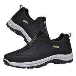 AZMAHT Schuhe Herren Winter orthopädische Schuhe Herren Freizeitschuhe Herren Winterschuhe Herren wasserdicht gesundheits Schuhe Herren Herren Winterschuhe,Schwarz,41/255mm von AZMAHT