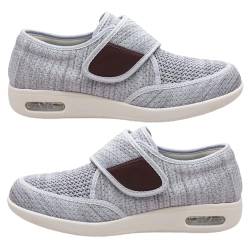 Extra Weit Freizeitschuhe Orthopädische Schuhe Damen und Herren Herrenschuhe mit Klettverschluss Geschlossene Sandalen Diabetiker Einfaches An- und Ausziehen,Light Gray,41 EU von AZMAHT