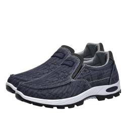 Herren Halbschuhe Herren extra breite Schuhe Gesundheitsschuhe Herren Slip-On-Schuhe Slip on Shoes Men Slip on Sneaker Herren Freizeitschuhe Herren Hallenschuhe Herren,Blau,43/265mm von AZMAHT