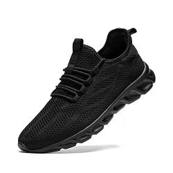 AZSDXS Herren-Turnschuhe zum Wandern, modische Schuhe für Herren, leichte Herren-Laufschuhe, Bequeme, lässige Sneaker für Herren, Schwarz, 42 1/3 EU von AZSDXS