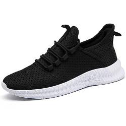 AZSDXS Turnschuhe Damen Bequeme Laufschuhe Sportschuhe Schnür Sommerschuhe Running Tennisschuhe Atmungsaktive Outdoor Jogging Freizeitschuhe Straßenlaufschuhe Sneaker für Fitness Gym Schwarz/Weiß 38 von AZSDXS