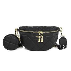 AZURAOKEY Brusttasche aus Leder for Damen, Rautenmuster, stilvolle Handytasche mit Geldbörse, Herren-Hüfttasche, gesteppt zum Einkaufen von AZURAOKEY