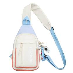 AZURAOKEY Damen Sling-Hüfttasche mit Anhänger, modisch, lässig, Verstellbarer Riemen, einfache Kontrastfarbe for Outdoor-Sportarten von AZURAOKEY