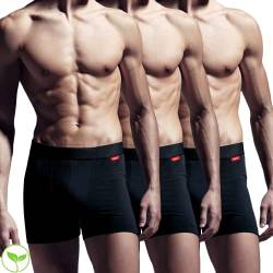 Boxershorts für Herren aus Tencel Modal & Bio-Baumwolle – umweltfreundlich, Premium-Qualität – Ultra weich, dehnbar, bequem – Pack mit 2 oder 3 umweltfreundlichen Boxershorts, Schwarz X3., L von AZX