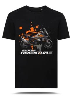 AZgraphishop T-Shirt mit Grafik 1290 Super Adventure S 2021 On Black Splatter Style TS-KT-006, Schwarz , XXL von AZgraphishop