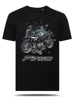 AZgraphishop T-Shirt mit Grafik F 750 GS Exclusive Splatter Style TS-BM-080, Schwarz , M von AZgraphishop