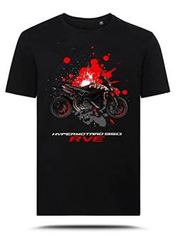 AZgraphishop T-Shirt mit Grafik Hypermotard 950 RVE Drawing Style TS-DUC-028, Schwarz , M von AZgraphishop