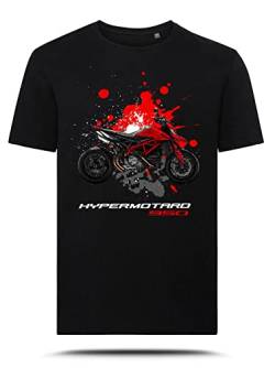 AZgraphishop T-Shirt mit Grafik Hypermotard 950 Red Drawing Style TS-DUC-026, Schwarz , L von AZgraphishop