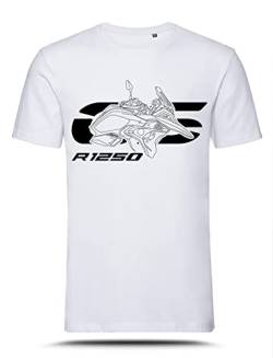 AZgraphishop T-Shirt mit Grafik R 1250 GS 2019-2021 Silhouette Style TS-BM-018, Weiß, L von AZgraphishop