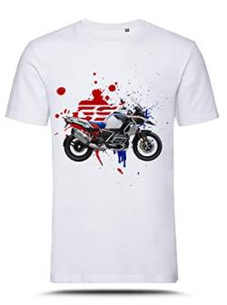 AZgraphishop T-Shirt mit Grafik R 1250 GS ADV Rallye Paint Style TS-BM-004, Weiß, L von AZgraphishop