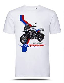 AZgraphishop T-Shirt mit Grafik R 1250 GS Rallye Moto Style TS-BM-048, Weiß, L von AZgraphishop