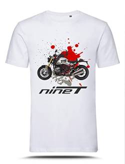 AZgraphishop T-Shirt mit Grafik R NineT Option 719 Splatter Style TS-BM-035, Weiß, XXL von AZgraphishop