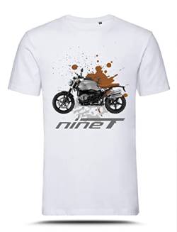 AZgraphishop T-Shirt mit Grafik R NineT Scrambler Color Splatter Style TS-BM-053, Weiß, M von AZgraphishop