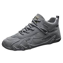 AaaozKjie Freizeitschuhe Herren und Damen Arbeitsschuhe tragen High Top Board Schuhe Freizeitschuhe Sneakers Herren (Grey, 43) von AaaozKjie