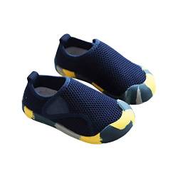 AaaozKjie Hallenschuhe Kinder Mädchen Schuhe Atmungsaktive Schuhe Baotou Turnschuhe Mesh Baby Weiche Sohle Mode Unisex Hallenschuhe Mädchen Jungen (Navy, 27 Little Child) von AaaozKjie