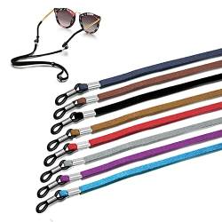 Aabellay Brillenband aus Leder Brillenkette Brillenkordel Damen Brillenkordel Herren Brillenschnur PU Leder Brillen Seil Brillenbänder für Sonnenbrille Lesebrille Schutzbrille- 8 Stück von Aabellay