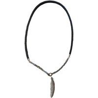 Aaron Bane Königskette FEATHER Halskette 8mm Lederband Königskette Federring Verschluss (1-tlg) von Aaron Bane