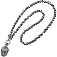 Aaron Bane Perlenkette RED SKULL Halskette mit Federring Verschluss für Damen/Herren (1-tlg) von Aaron Bane