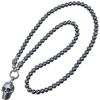 Aaron Bane Perlenkette SKULL CLASSIC Halskette, mit Federring Verschluss für Damen/Herren (1-tlg) von Aaron Bane