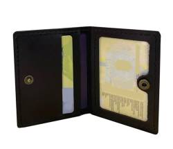 Aartedesign Leder Kreditkarte ID Mini Brieftasche Halter Slim Dünn Führerschein Safe Brieftasche Handgemachte Dokumente, Braun, RFID-Geldbörse von Aartedesign