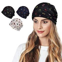 Damen Sommer Beanie für Männer Hut Boho Hüte Erwachsene Zwergmützen Chemo Mütze Krebs Kopfbedeckung Caps Baggy Skull Schlafmütze Nachtmütze, C-1413-Pack, Einheitsgröße von Ababalaya