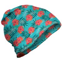 Abakuhaus Beanie Wandern im Freien Exotisch Tropic Sommer Hibiscus Flora von Abakuhaus