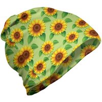 Abakuhaus Beanie Wandern im Freien Floral Gelb Sommer-Sonnenblumen-Kunst von Abakuhaus