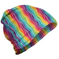 Abakuhaus Beanie Wandern im Freien Regenbogen Strudel Vertical Waves Kunst von Abakuhaus