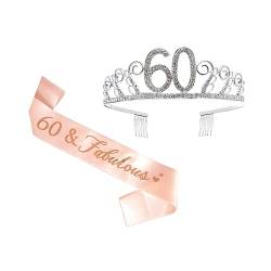 Abaodam 1 Satz Prinzessin Tiara Satinschärpe Geburtstag Tiara-kit Kronenhaarkamm Stirnband Zum 60. Geburtstag Geburtstagsschärpe Frauen Hut Zum 60. Geburtstag Fräulein Mädchen Kleidung von Abaodam