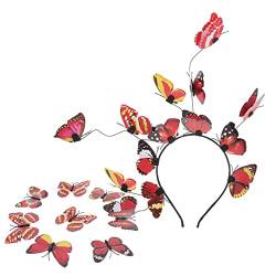 Abaodam 1 Satz Schmetterlings-stirnband Halloween-stirnband Schmetterlings-haarkranz Schmetterlingskrone Brauthaarspangen Für Die Hochzeit Festivalkrone 3d Haarring Koreanisch Plastik von Abaodam
