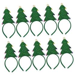 Abaodam 10st Weihnachtsstirnbänder Weihnachts-haarschmuck Tiara-stirnband Weihnachtsbaum Grünes Stirnband Stirnbänder Für Frauen Weihnachtshaarband Für Frauen Niedlich Kopfbedeckung von Abaodam