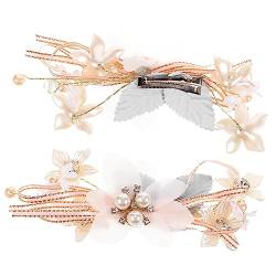 Abaodam 2 Stk Haarschmuck Mit Blumen Blumenkrone Für Mädchen Haarspange Wimpern Mit Farbe Haarspange Haarspangen Für Mädchen Tiara Clip Seidenimitat-perlenmetall Sprühen Kind von Abaodam