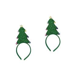 Abaodam 2st Grünes Stirnband Weihnachtsstirnbänder Weihnachtskopfbedeckung Weihnachtsbaum-stirnband Weihnachts-fascinator-stirnband Feiertagsstirnbänder Für Frauen Niedlich Kleidung von Abaodam