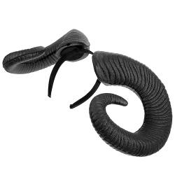 Abaodam 4 Stück Halloween-Stirnband große Hörner Kleidung für Herren-Outfits Stirnbänder für Männer Stirnband schwarz kreativer Kopfschmuck kreatives Stirnband Erwachsener Trompete Geweih von Abaodam