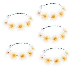 Abaodam 5st Leuchtender Kranz Stirnband Armreifen Für Damen Sommerkleid Party-haarband-requisite Haarschmuck Hawaiianische Geschenke Haarschmuck Für Damen Fräulein Stoff Blumen Blatt von Abaodam