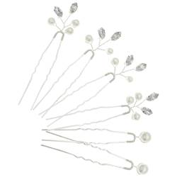 Abaodam 6 Stk Von Hand Eingesetzter Perlenkamm Brautperle Haarnadel Für Die Hochzeit Brauthaar Perlen-bobby-clips Hochzeit Haarnadel Haarkamm Brautjungfer Legierung Haarteil Wild von Abaodam